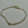 18K YELLOW GOLD BRACELET FRESHWATER PEARLS SIZE 7.5