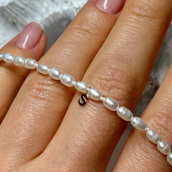 18K YELLOW GOLD BRACELET FRESHWATER PEARLS SIZE 7.5