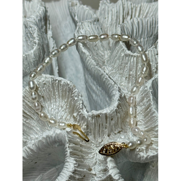 14K YELLOW GOLD BRACELET FRESHWATER PEARLS SIZE 7