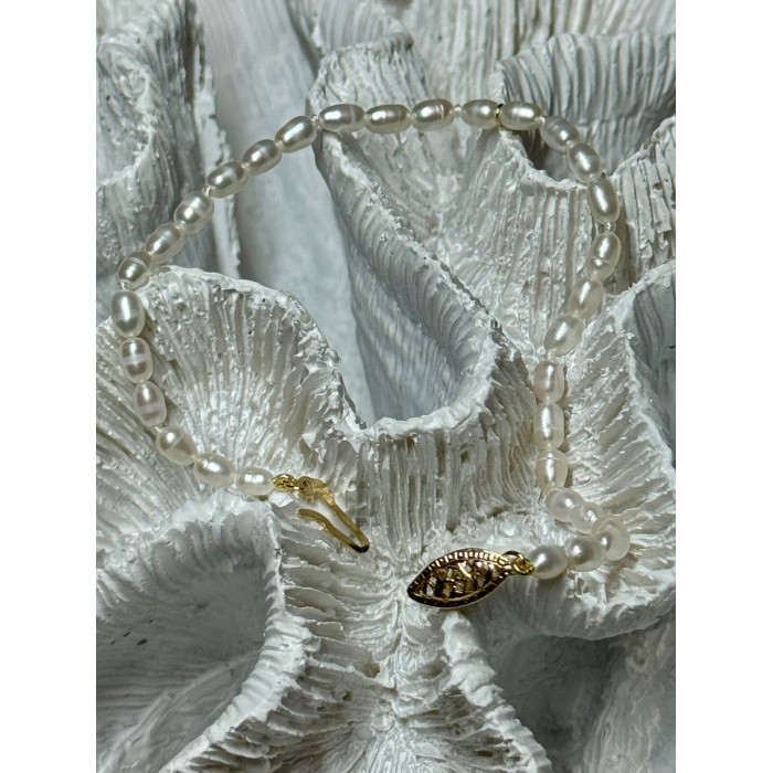 14K YELLOW GOLD BRACELET FRESHWATER PEARLS SIZE 7