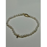 14K YELLOW GOLD BRACELET FRESHWATER PEARLS SIZE 7