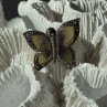 925 Sterling Silver Enamel Marcasite Butterfly Pendant