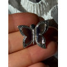 925 Sterling Silver Enamel Marcasite Butterfly Pendant