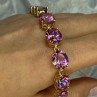 925 Sterling Silver Gold Plated Pink Mystic Topaz Bracelet Length 8.5 Inch