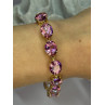 925 Sterling Silver Gold Plated Pink Mystic Topaz Bracelet Length 8.5 Inch