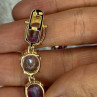 925 Sterling Silver Gold Plated Pink Mystic Topaz Bracelet Length 8.5 Inch