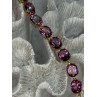 925 Sterling Silver Gold Plated Pink Mystic Topaz Bracelet Length 8.5 Inch