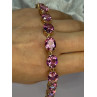 925 Sterling Silver Gold Plated Pink Mystic Topaz Bracelet Length 8.5 Inch