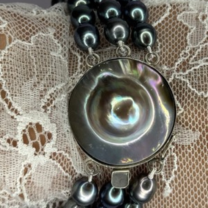 925 Sterling Silver Unique Bracelet Freshwater Pearls Lenght 8 Inch