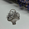925 Sterling Silver CZ & Marcasites Flowers Brooch
