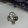925 Sterling Silver CZ & Marcasites Flowers Brooch
