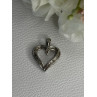 925 Sterling Silver White Topaz Heart Pendant Length 0.80 Inch