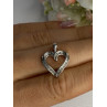 925 Sterling Silver White Topaz Heart Pendant Length 0.80 Inch