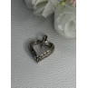 925 Sterling Silver White Topaz Heart Pendant Length 0.80 Inch