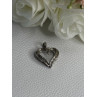 925 Sterling Silver White Topaz Heart Pendant Length 0.80 Inch