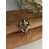 925 Sterling Silver White Topaz Heart Pendant Length 0.80 Inch