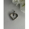 925 Sterling Silver White Topaz Heart Pendant Length 0.80 Inch