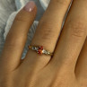 10k Yellow Gold Orange Tourmaline & Diamonds Ring Size 7