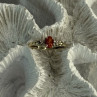 10k Yellow Gold Orange Tourmaline & Diamonds Ring Size 7