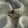 10k Yellow Gold Orange Tourmaline & Diamonds Ring Size 7