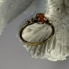 10k Yellow Gold Orange Tourmaline & Diamonds Ring Size 7