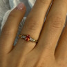 10k Yellow Gold Orange Tourmaline & Diamonds Ring Size 7