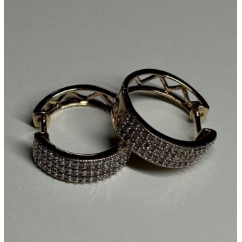 10K Yellow Gold Diamonds 0.9 Carat Earrings Length 18 mm