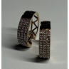 10K Yellow Gold Diamonds 0.9 Carat Earrings Length 18 mm