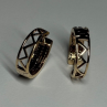 10K Yellow Gold Diamonds 0.9 Carat Earrings Length 18 mm