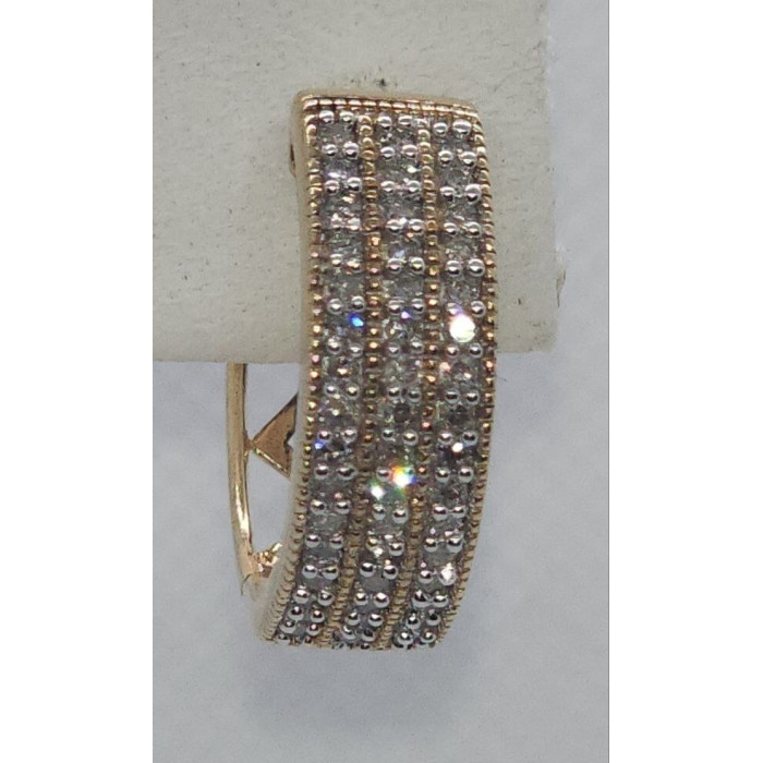 10K Yellow Gold Diamonds 0.9 Carat Earrings Length 18 mm