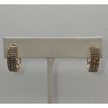 10K Yellow Gold Diamonds 0.9 Carat Earrings Length 18 mm