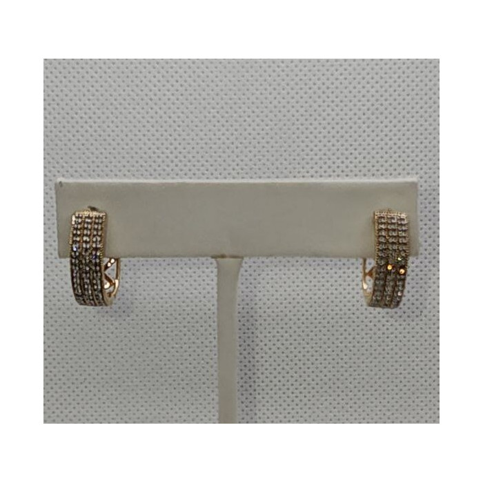 10K Yellow Gold Diamonds 0.9 Carat Earrings Length 18 mm