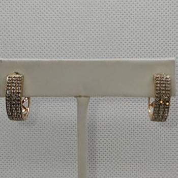 10K Yellow Gold Diamonds 0.9 Carat Earrings Length 18 mm