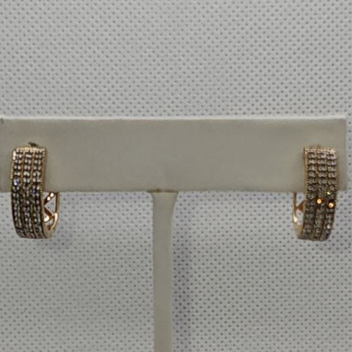 10K Yellow Gold Diamonds 0.9 Carat Earrings Length 18 mm