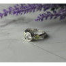 925 Sterling Silver White & Green CZ Ring Size 6.5