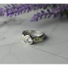 925 Sterling Silver White & Green CZ Ring Size 6.5