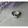 925 Sterling Silver White & Green CZ Ring Size 6.5