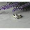 925 Sterling Silver White & Green CZ Ring Size 6.5
