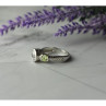 925 Sterling Silver White & Green CZ Ring Size 6.5