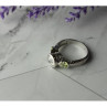925 Sterling Silver White & Green CZ Ring Size 6.5