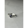 925 Sterling Silver Sapphire & White/Colorless Topaz Ring Size 7.5