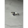 925 Sterling Silver Sapphire & White/Colorless Topaz Ring Size 7.5