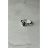 925 Sterling Silver Sapphire & White/Colorless Topaz Ring Size 7.5