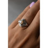 925 Sterling Silver Pearl and Marcasites Ring Size 6.5