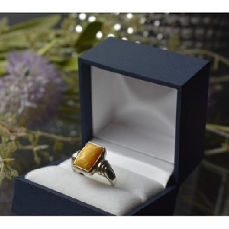 925 Sterling Silver Yellow Jasper Ring Size 7.5