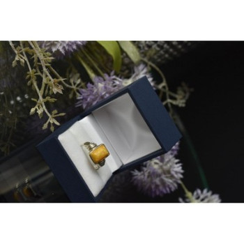 925 Sterling Silver Yellow Jasper Ring Size 7.5