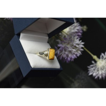 925 Sterling Silver Yellow Jasper Ring Size 7.5