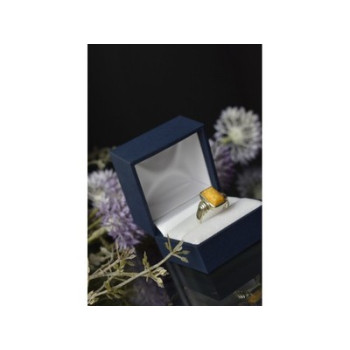 925 Sterling Silver Yellow Jasper Ring Size 7.5