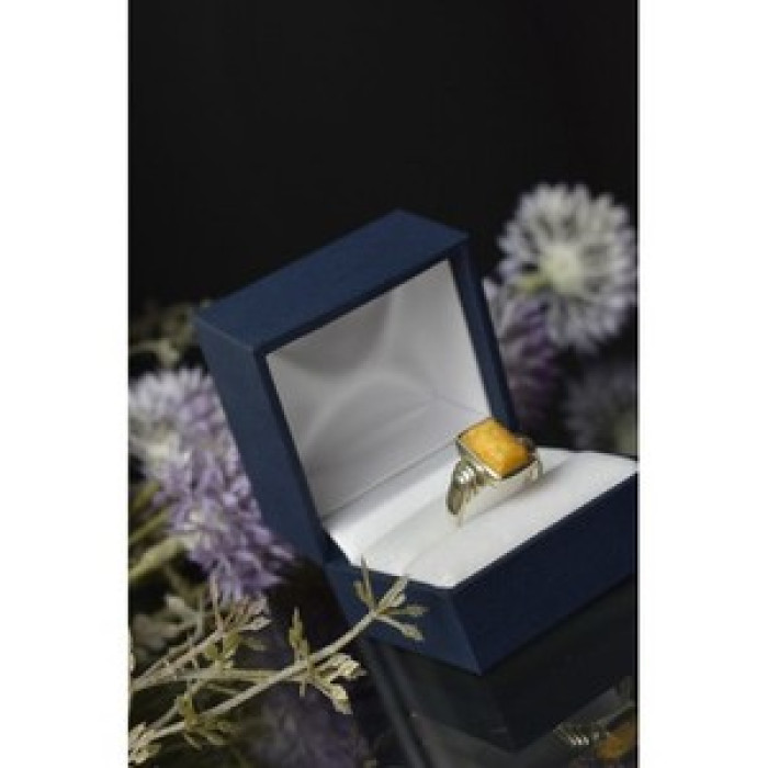 925 Sterling Silver Yellow Jasper Ring Size 7.5