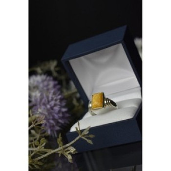 925 Sterling Silver Yellow Jasper Ring Size 7.5